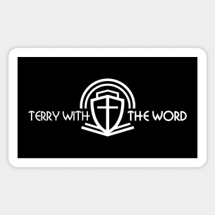 Terry With The Word White Christian Podcast Shirt Sticker